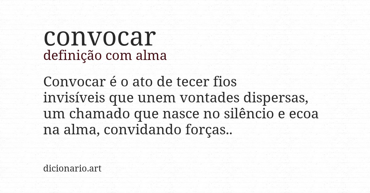 Definição com alma de convocar