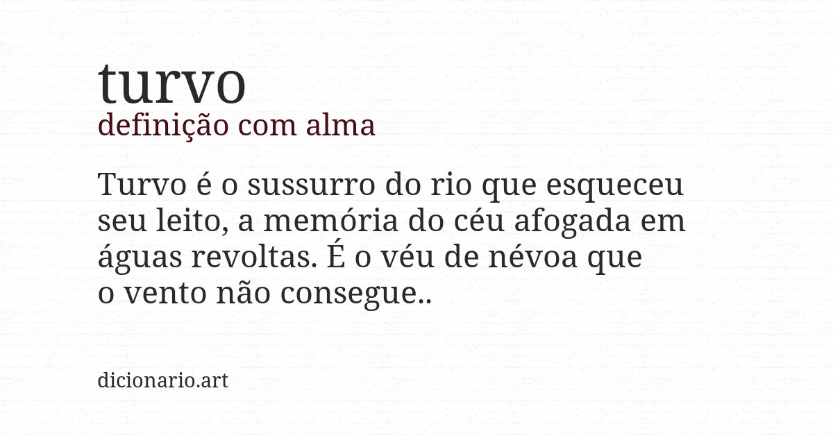 Definição com alma de turvo