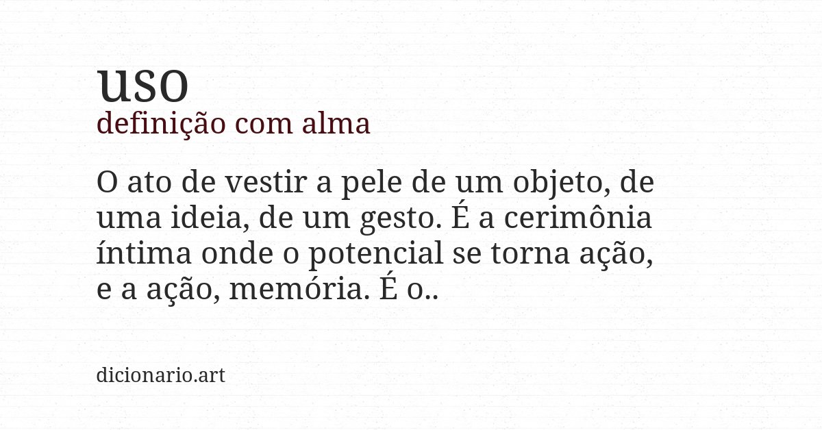 Definição com alma de uso