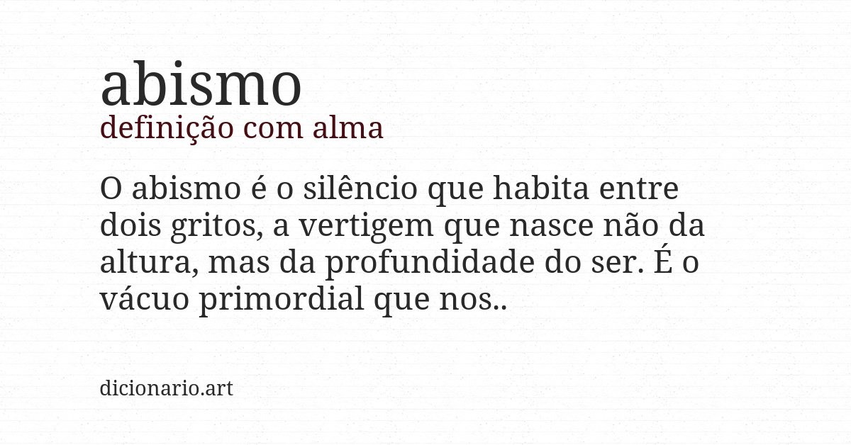 Definição com alma de abismo