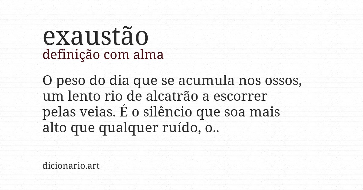 Definição com alma de exaustão