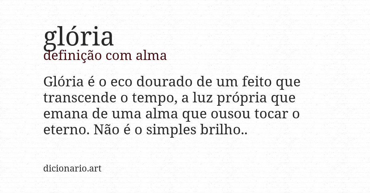 Definição com alma de glória