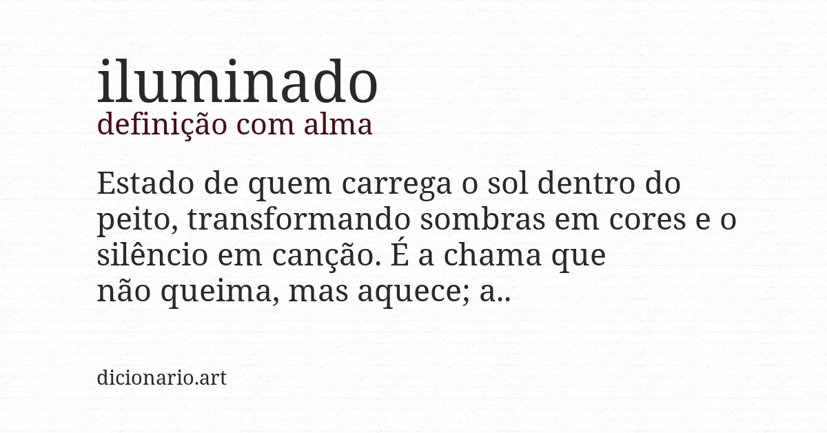 Definição com alma de iluminado