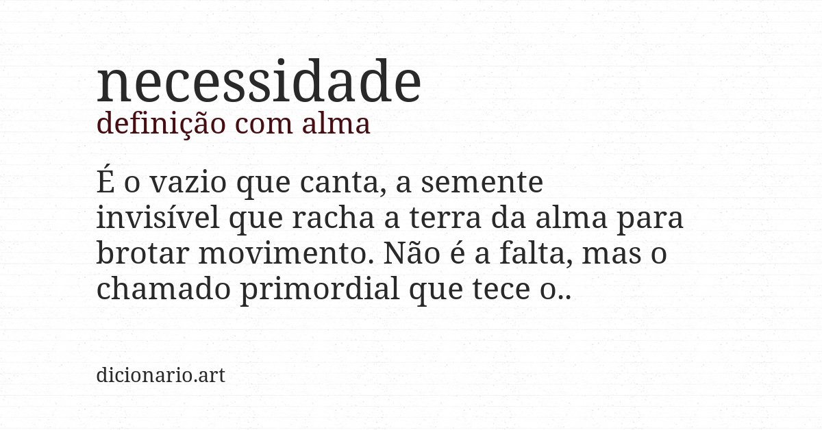 Definição com alma de necessidade