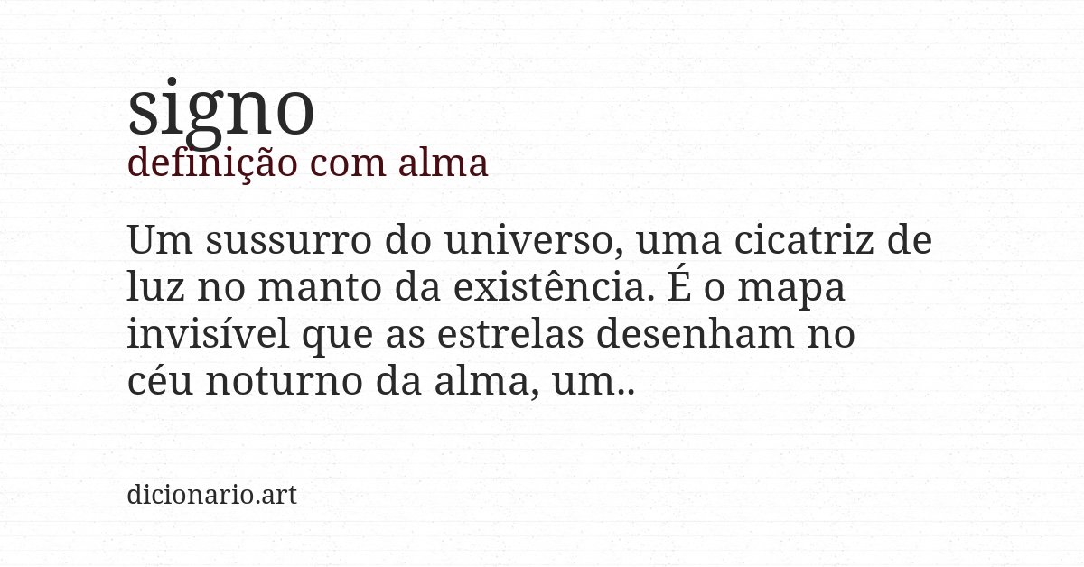 Definição com alma de signo