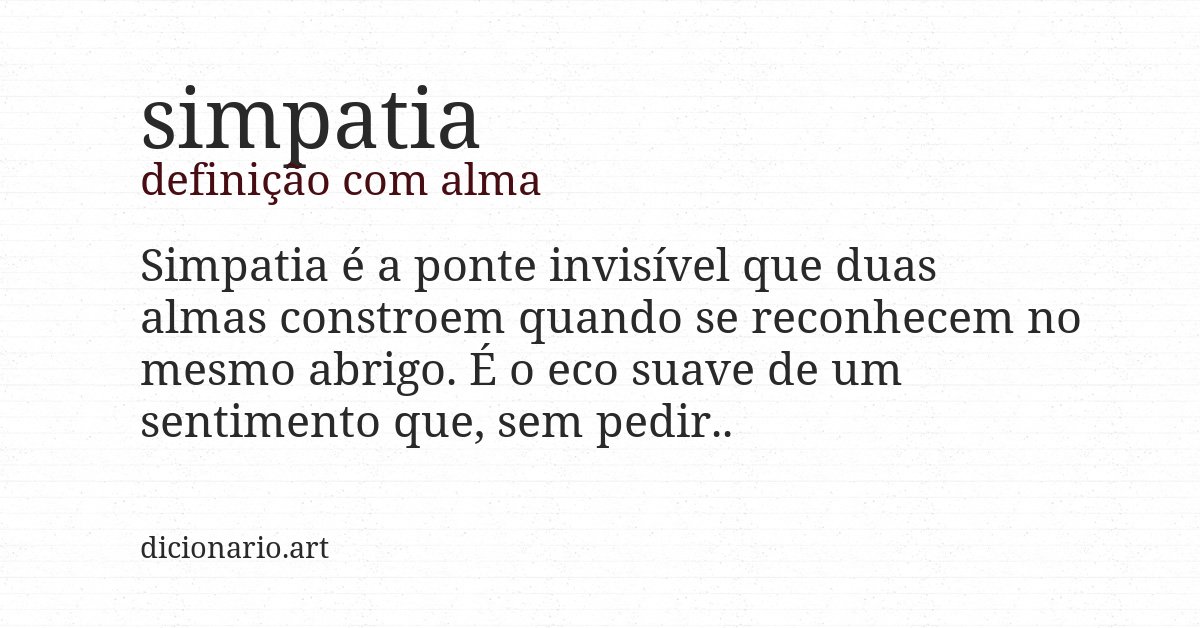 Definição com alma de simpatia