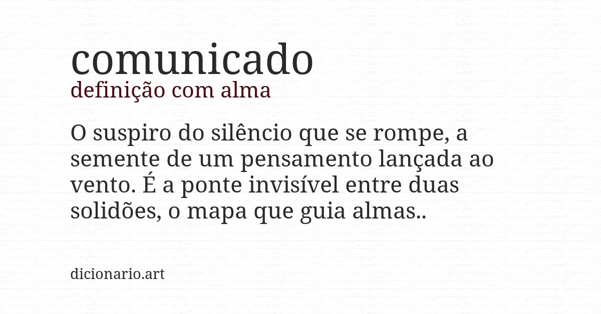 Definição com alma de comunicado