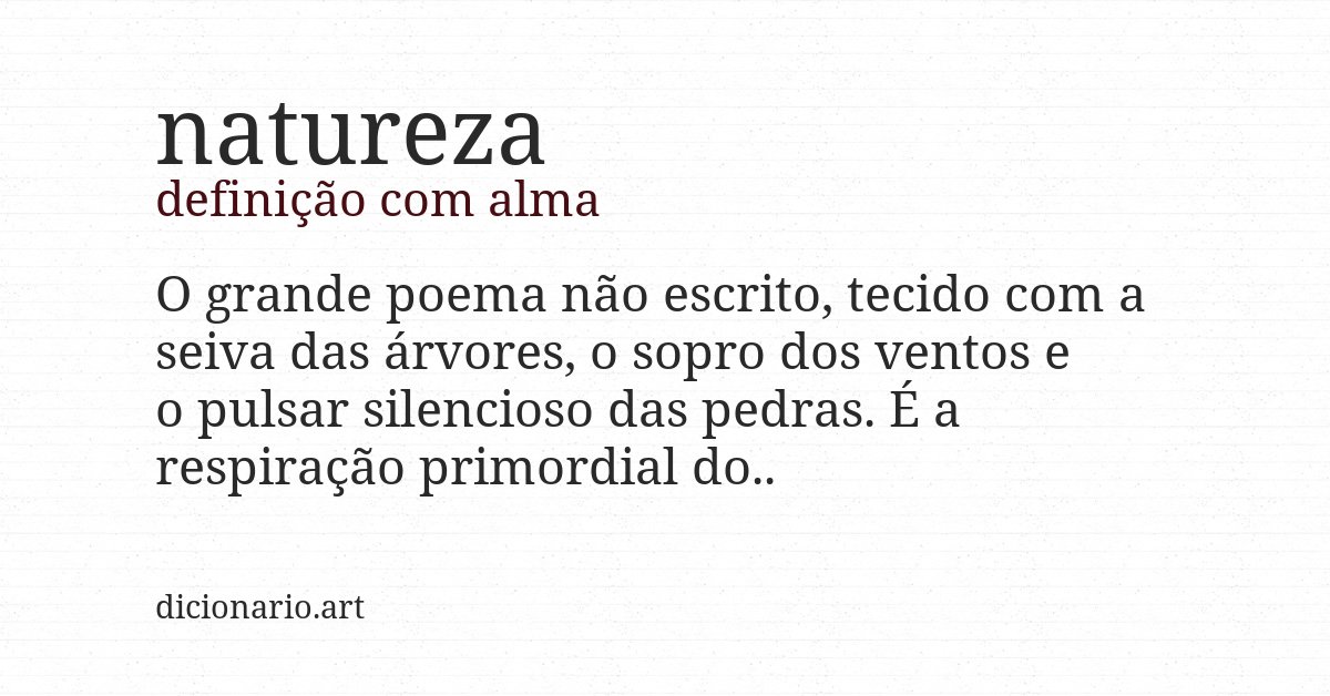 Definição com alma de natureza