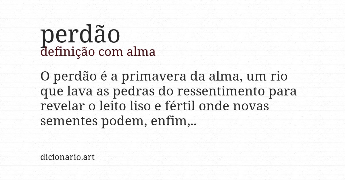 Definição com alma de perdão