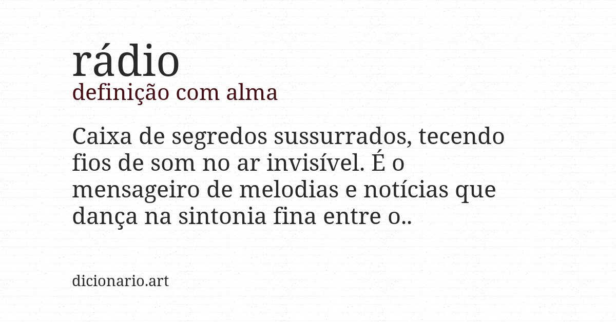 Definição com alma de rádio