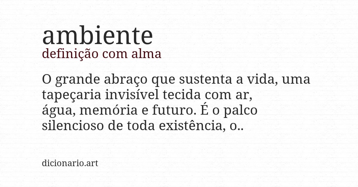 Definição com alma de ambiente