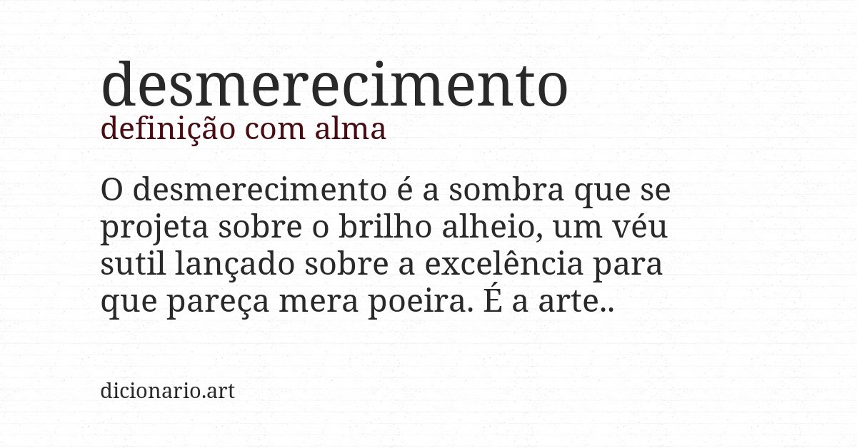 Definição com alma de desmerecimento