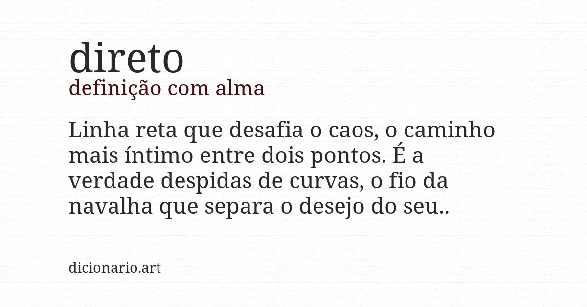 Definição com alma de direto