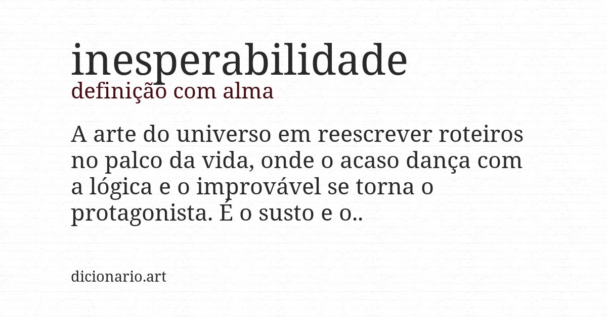 Definição com alma de inesperabilidade