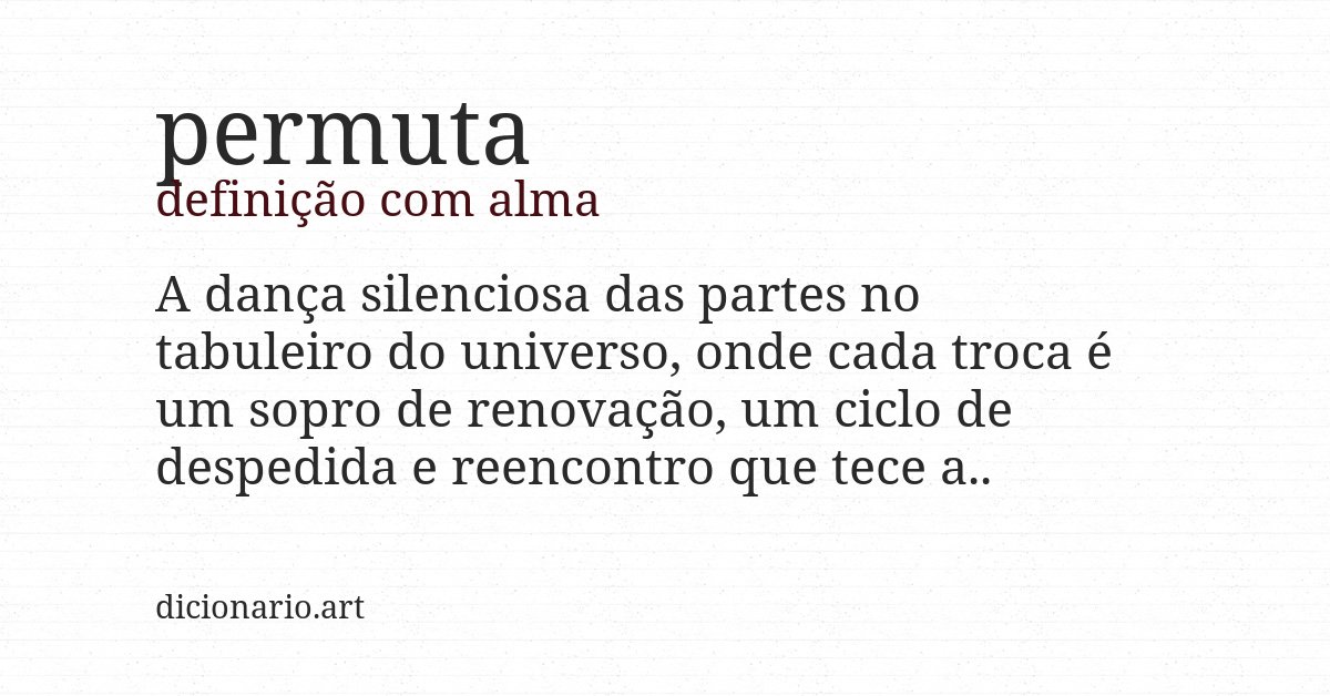 Definição com alma de permuta