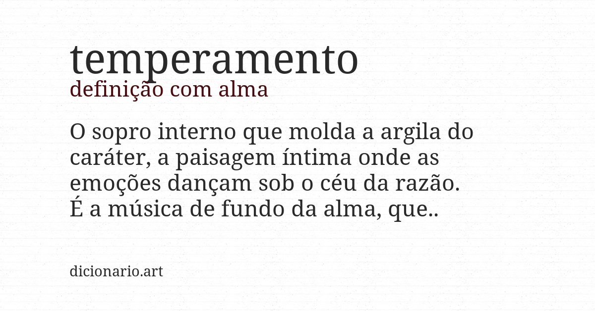 Definição com alma de temperamento