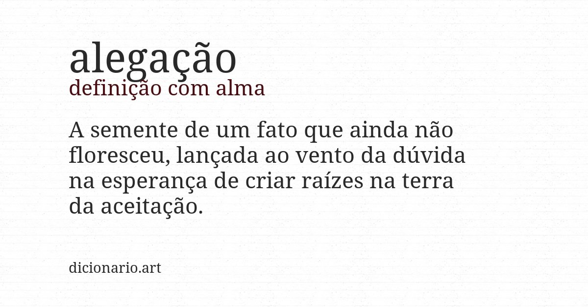 Definição com alma de alegação