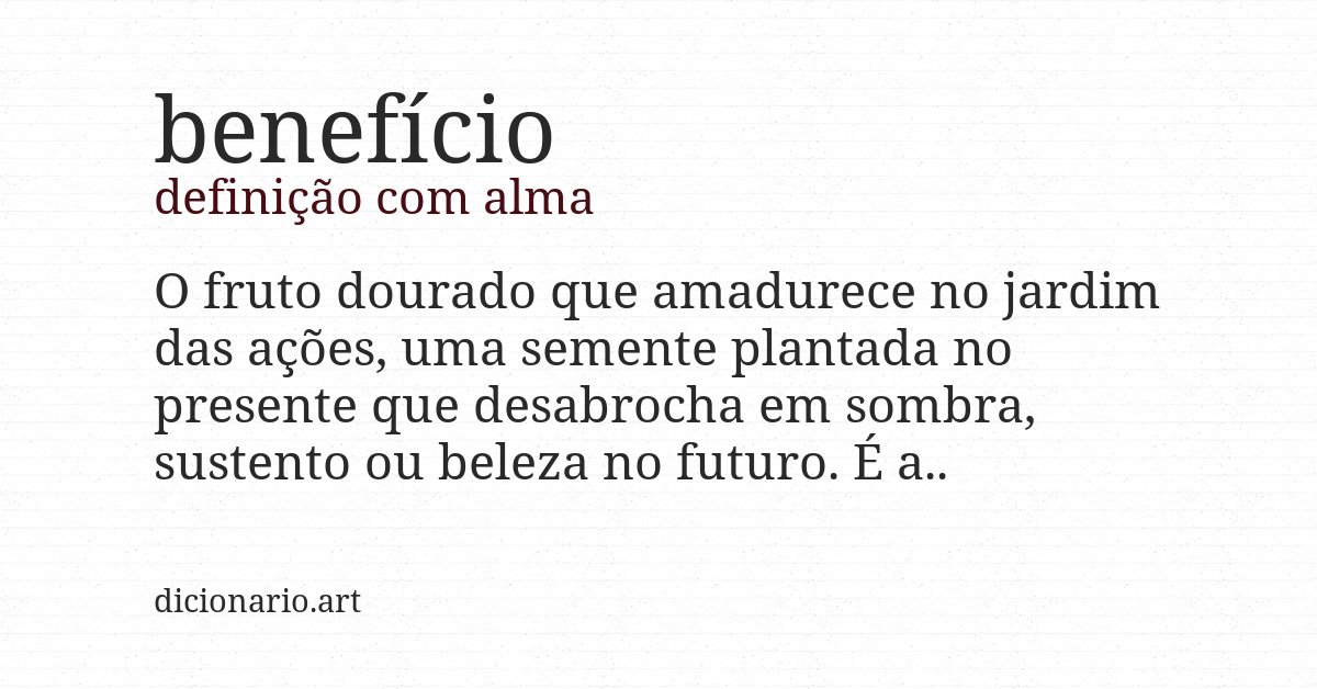 Definição com alma de benefício