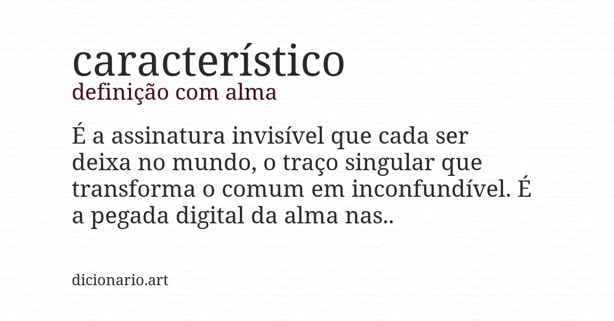Definição com alma de característico