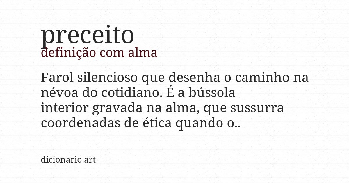 Definição com alma de preceito