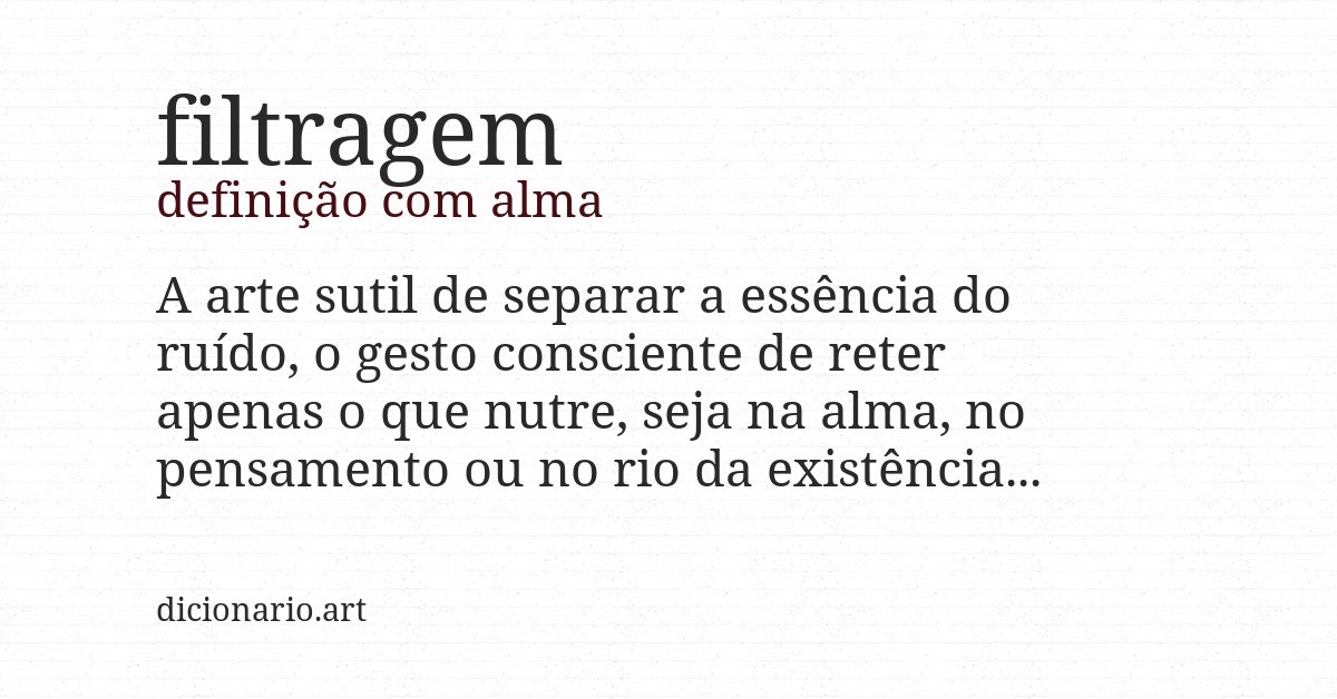 Definição com alma de filtragem