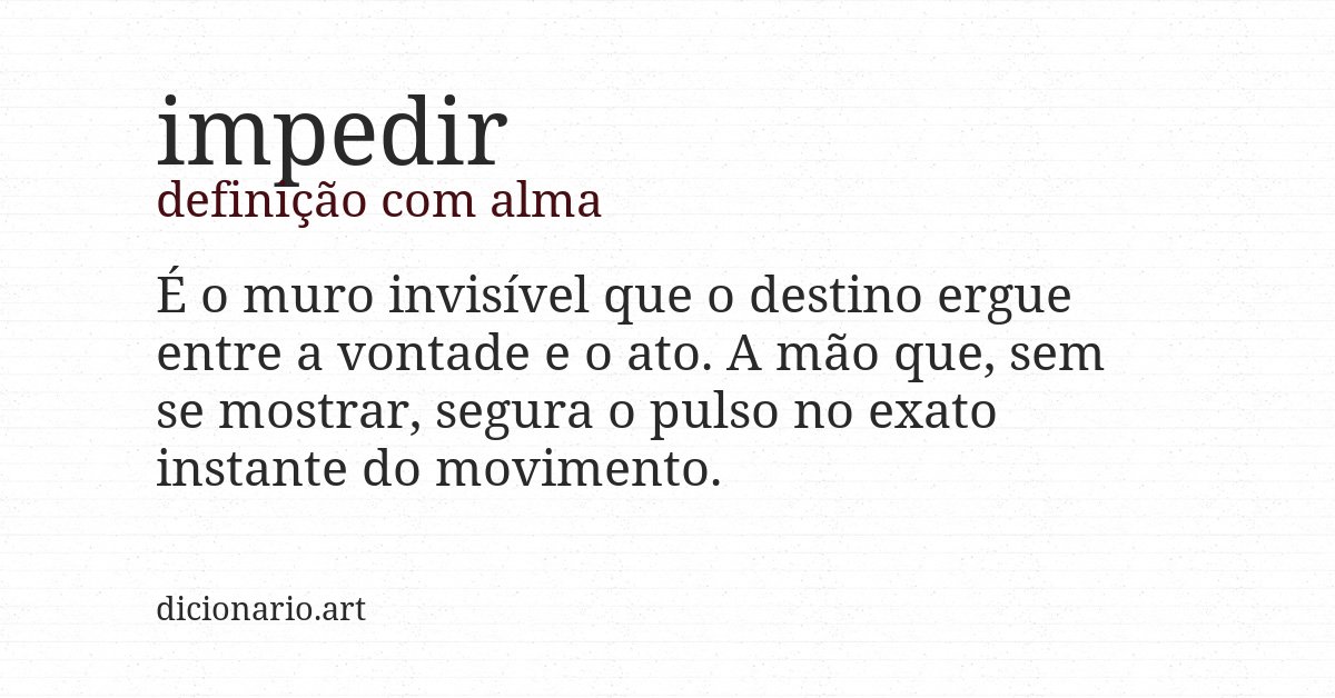 Definição com alma de impedir