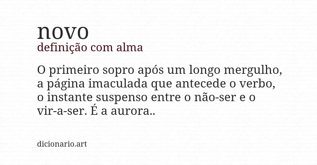 Definição com alma de novo