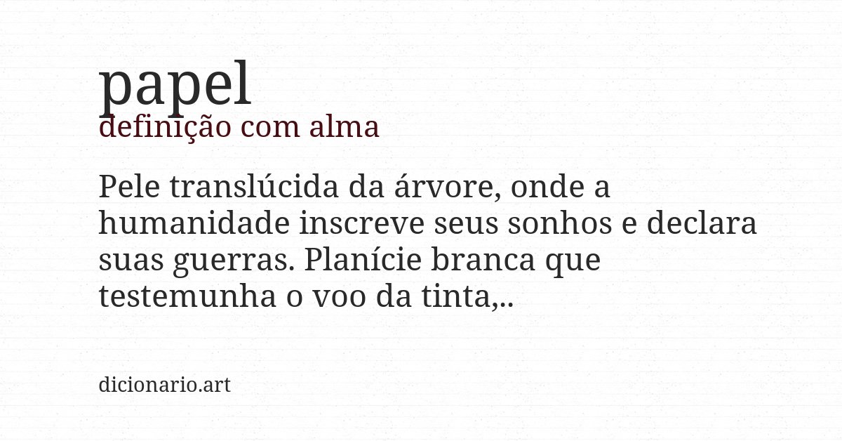 Definição com alma de papel