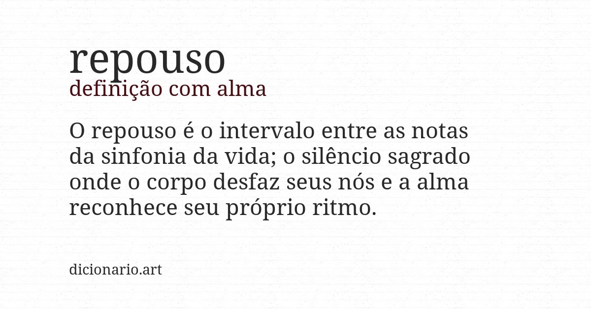 Definição com alma de repouso