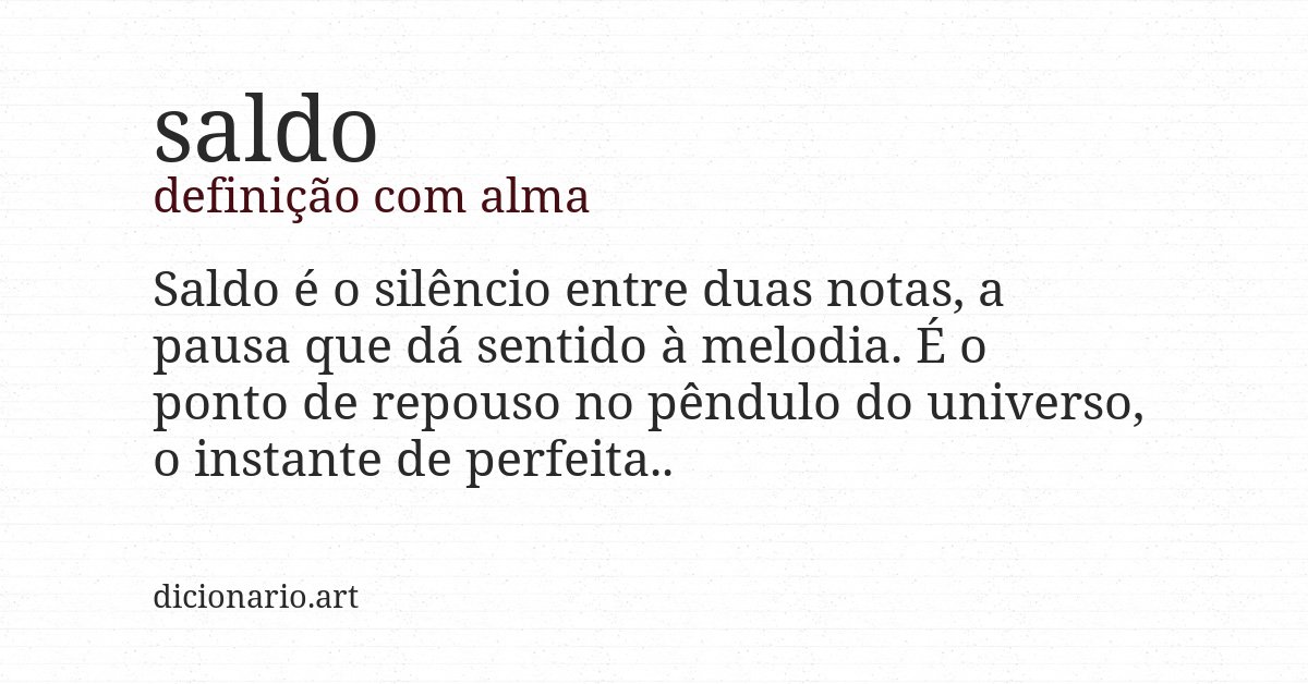 Definição com alma de saldo