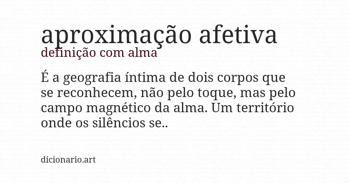 Definição com alma de aproximação afetiva