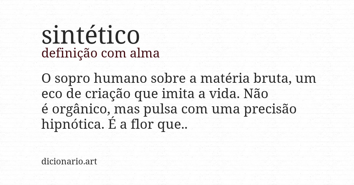 Definição com alma de sintético