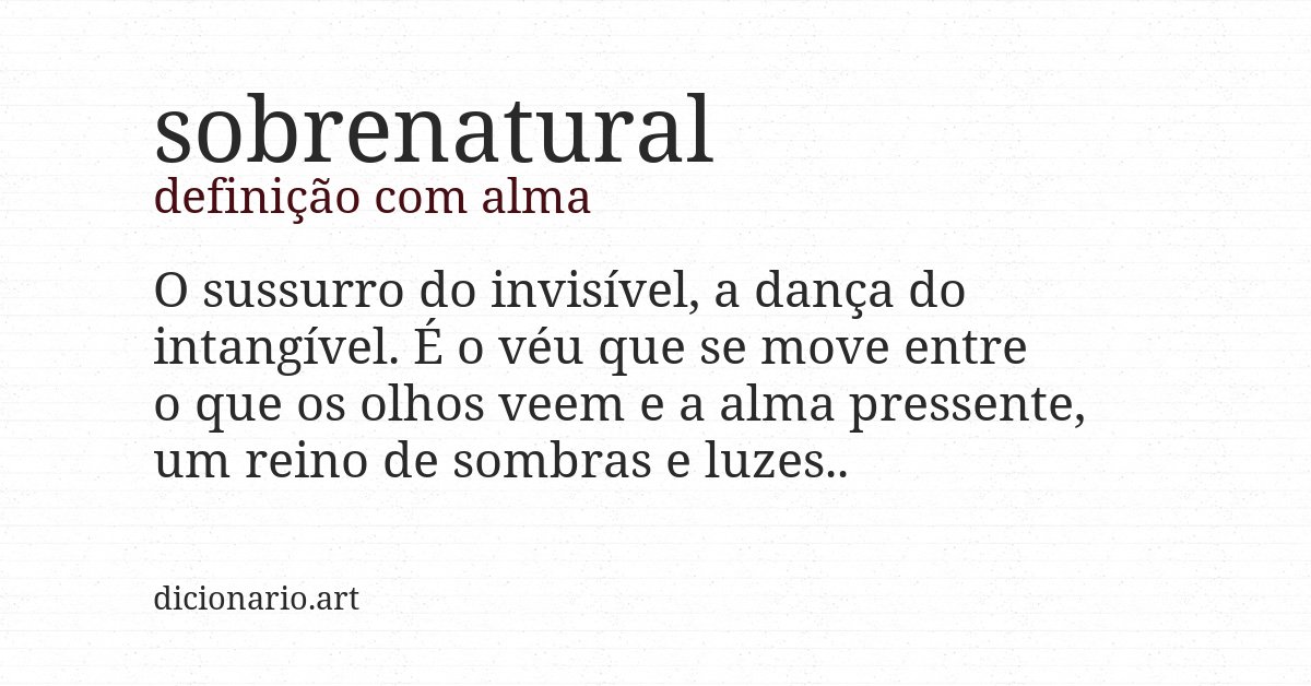 Definição com alma de sobrenatural