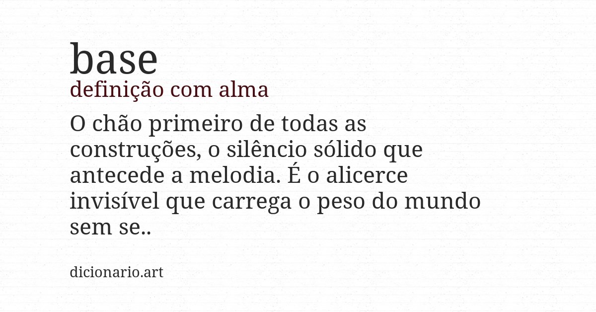 Definição com alma de base