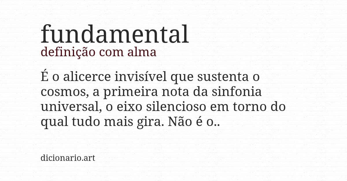 Definição com alma de fundamental