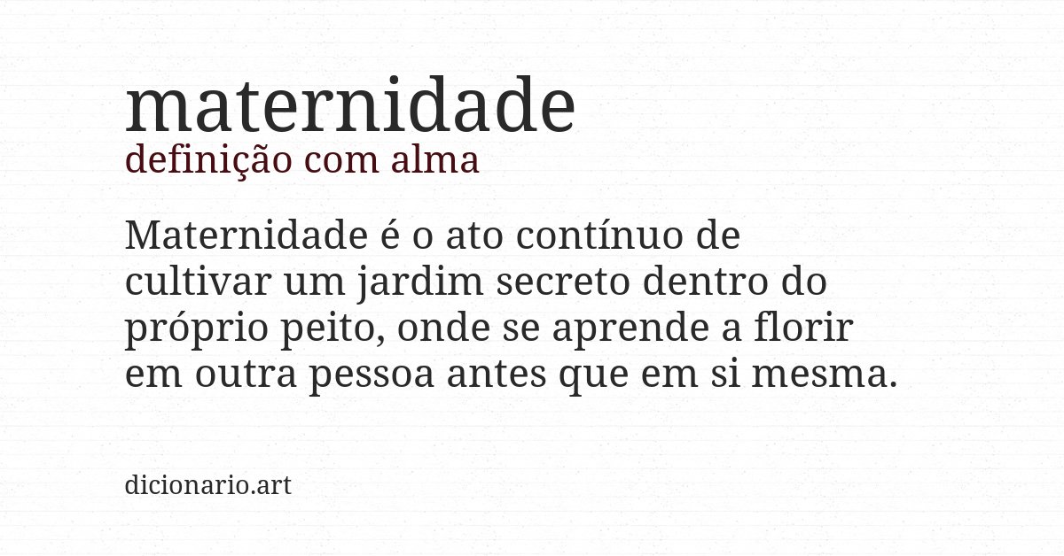 Definição com alma de maternidade