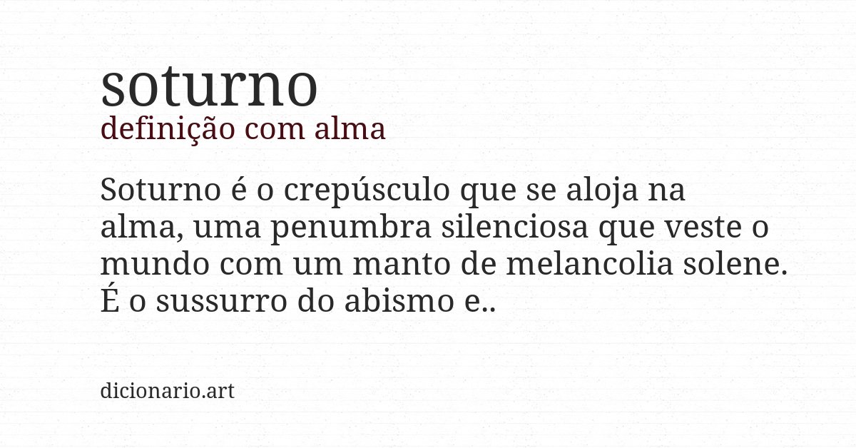 Definição com alma de soturno