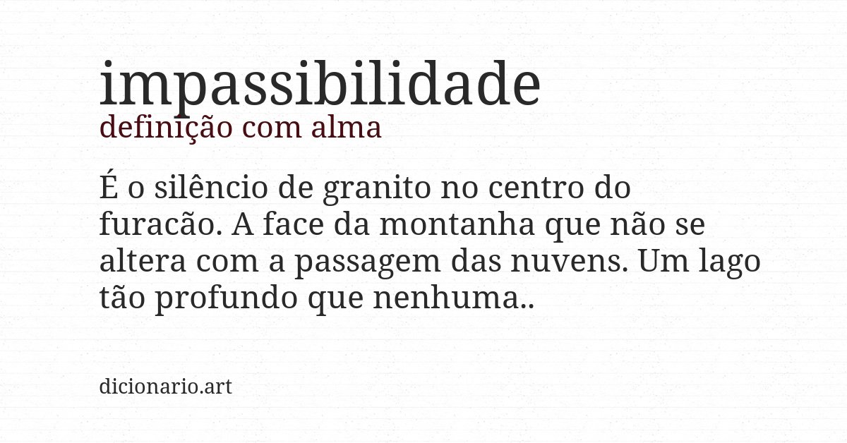 Definição com alma de impassibilidade