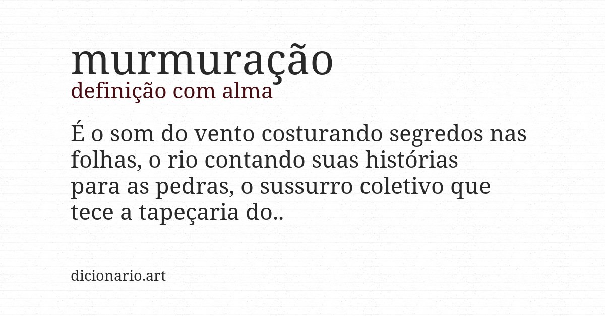 Definição com alma de murmuração