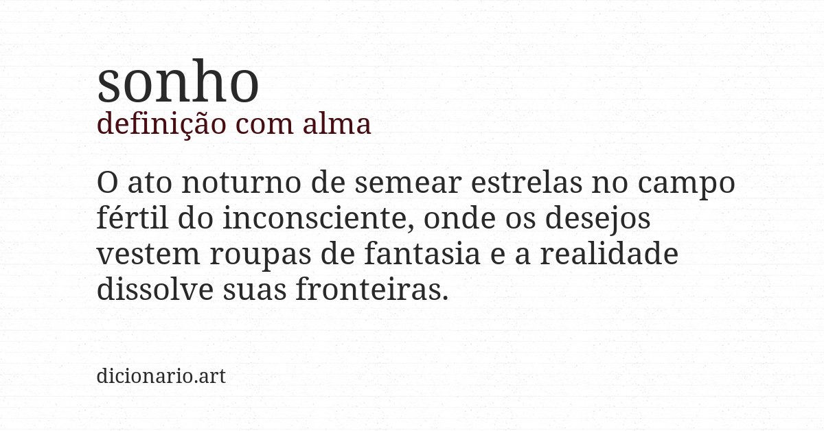 Definição com alma de sonho