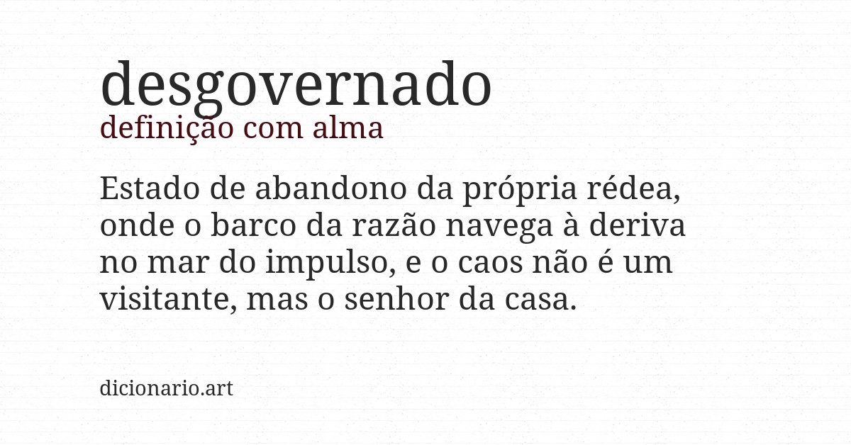 Definição com alma de desgovernado