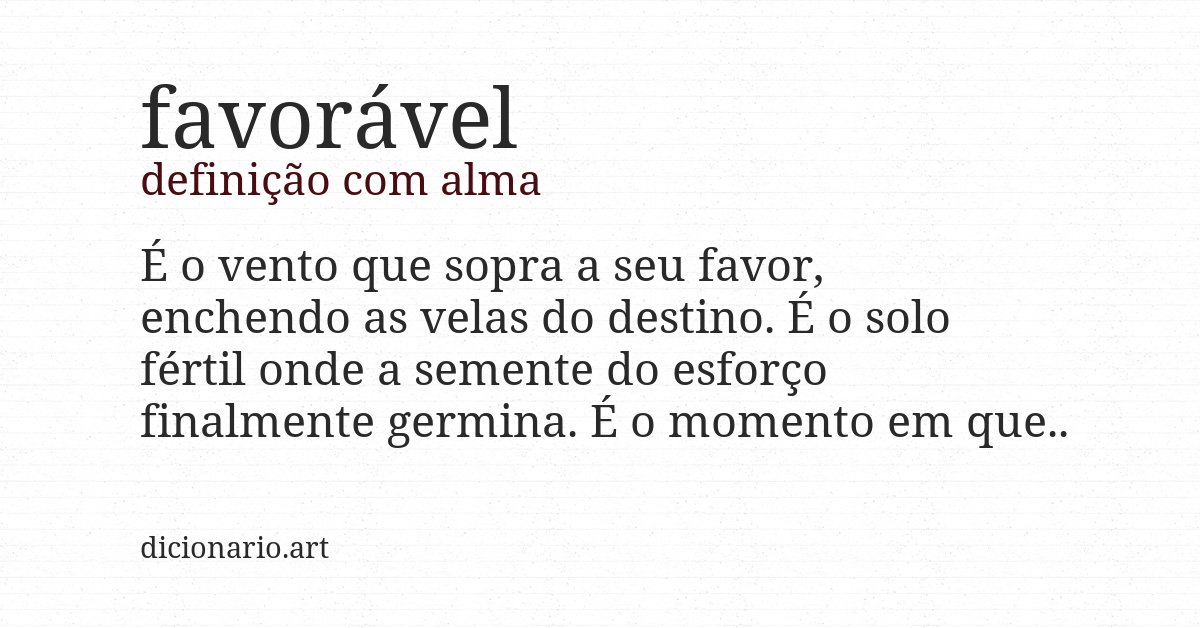 Definição com alma de favorável