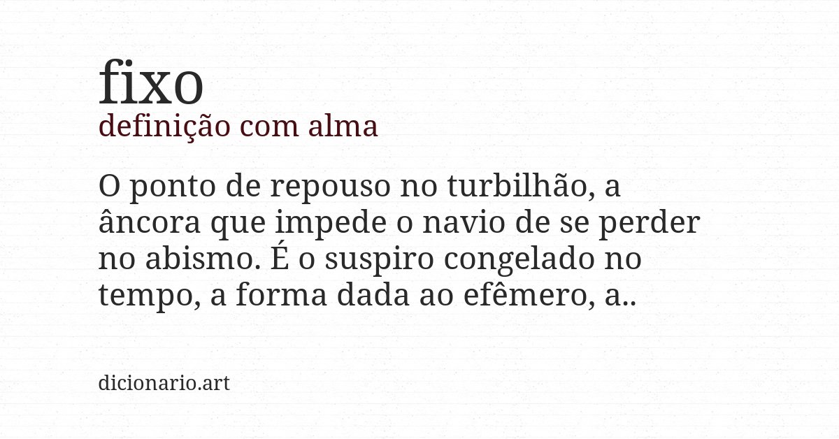 Definição com alma de fixo