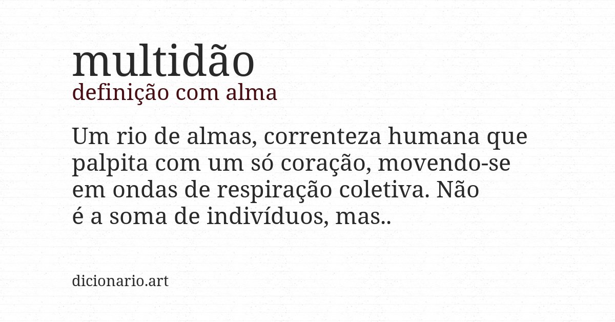 Definição com alma de multidão