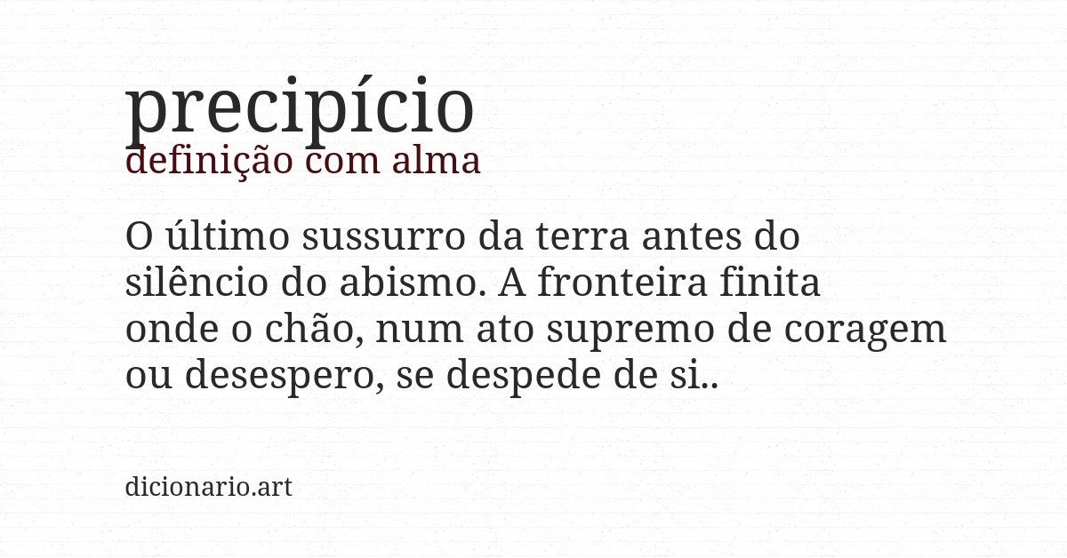Definição com alma de precipício