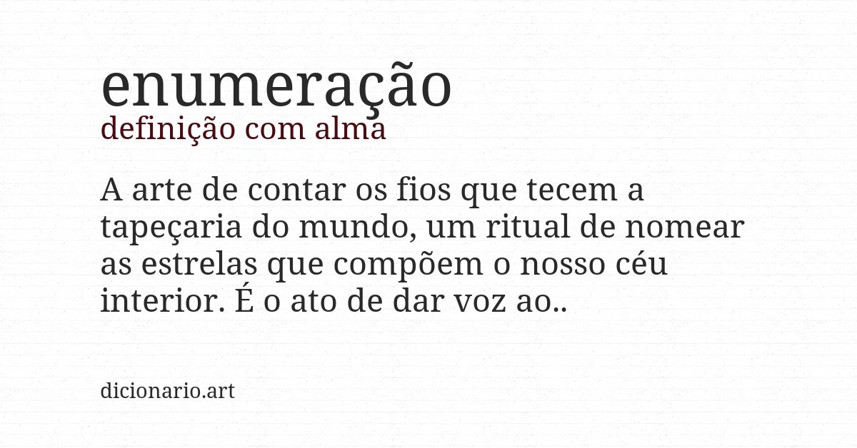 Definição com alma de enumeração