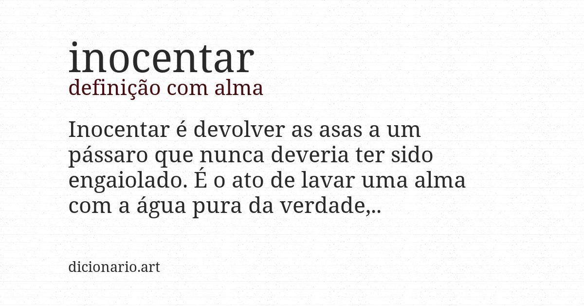 Definição com alma de inocentar