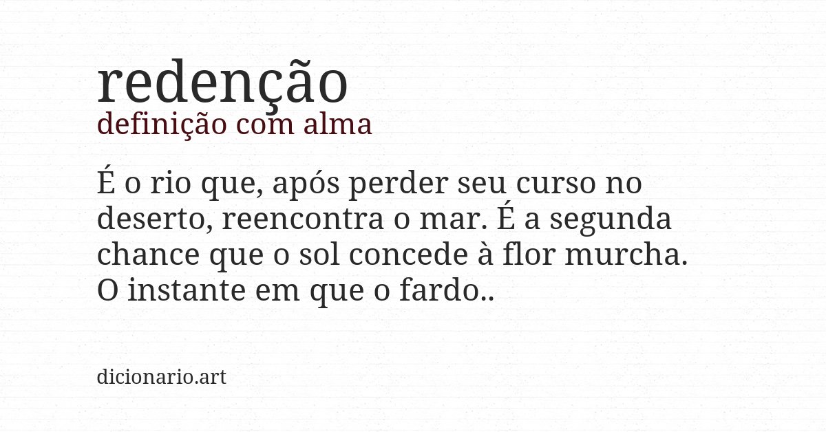 Definição com alma de redenção