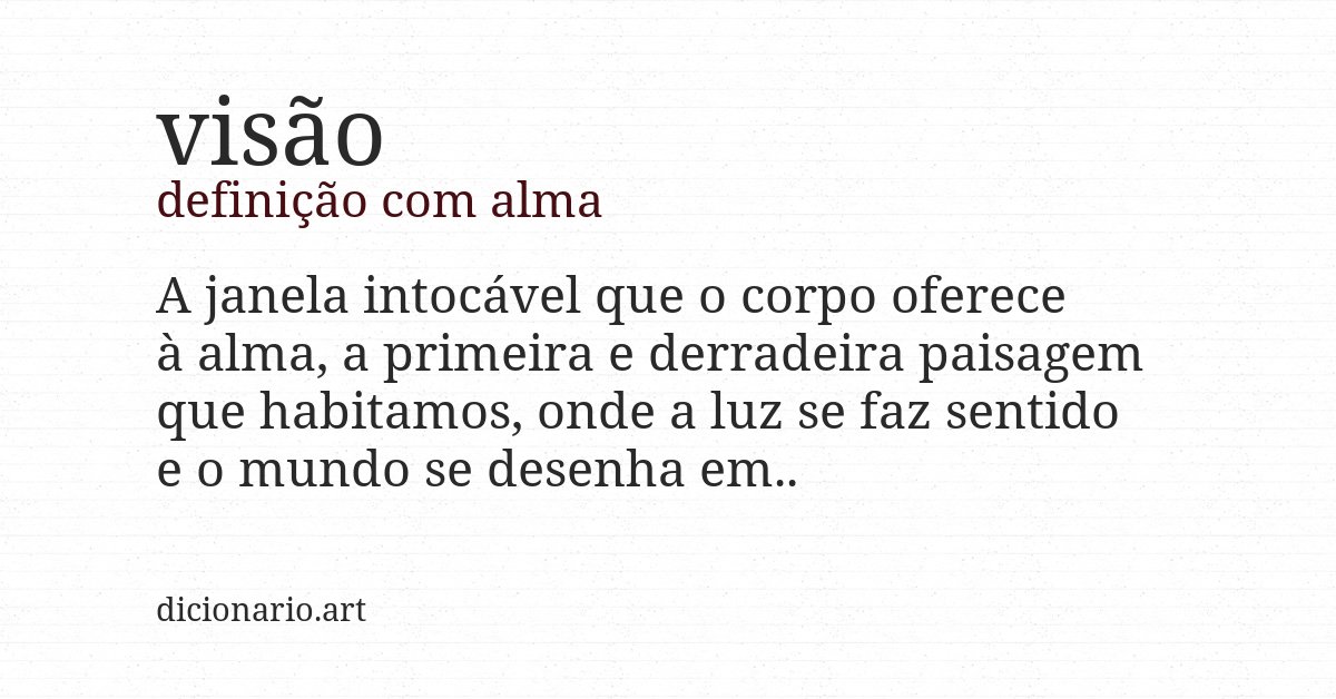 Definição com alma de visão