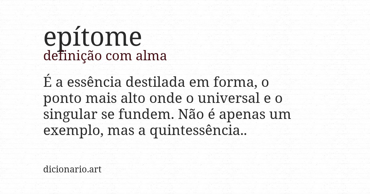 Definição com alma de epítome